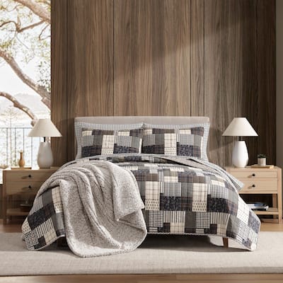 Eddie Bauer Antique Cotton Brown Quilt Set