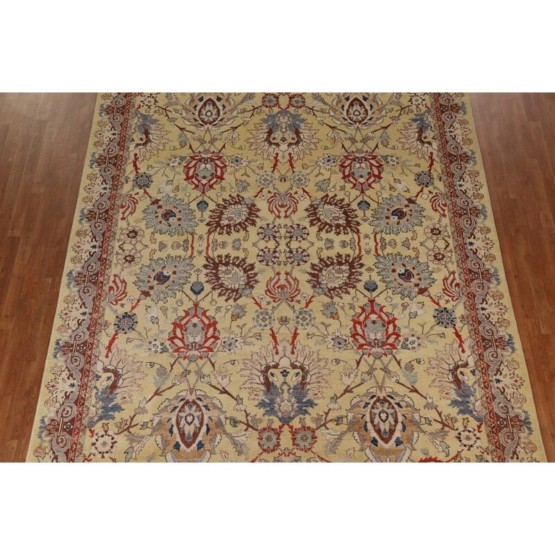 Vegetable Dye Ziegler Oriental Area Rug Hand-knotted Wool Carpet - 9'1"x 11'7"