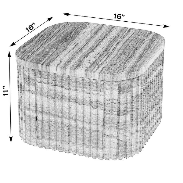 Sylvester 16 in. W Rectangular Marble Side Table