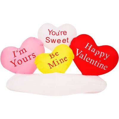 Fraser Hill Farm 6-Ft. Light Up Valentine's Day Heart Shaped Candy Inflatable