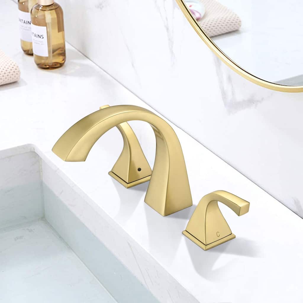 Caldridge Widespread Bathroom Faucet 3 Hole, 2-handle Bathroom Sink Faucet