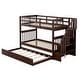 preview thumbnail 4 of 14, Modren Twin Over Twin Bunk Bed with Twin size Trundle For Bedroom