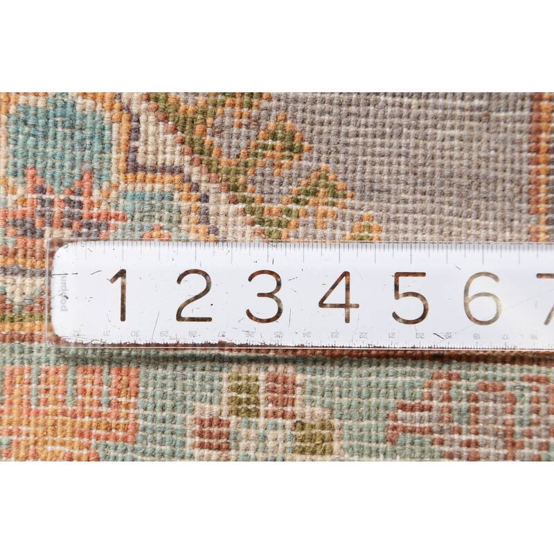 Traditional Kazak Oriental Rug Hand-Knotted Grey Wool Carpet - 2'0"x 3'0"