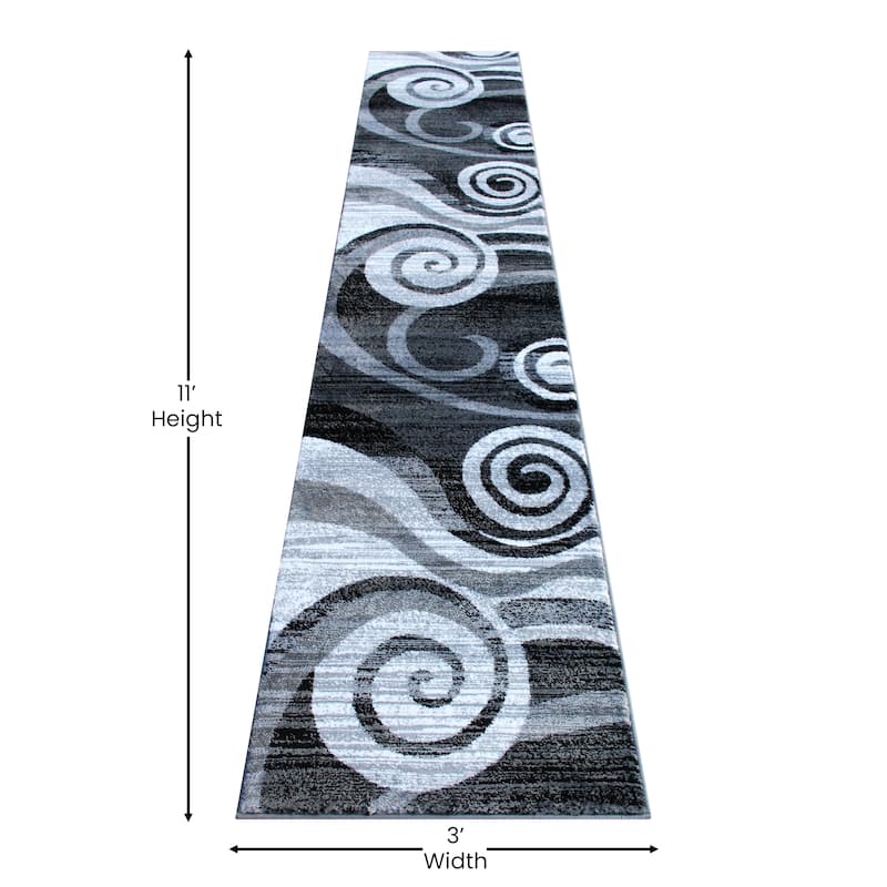 Modern Swirl Design Olefin Area Rug