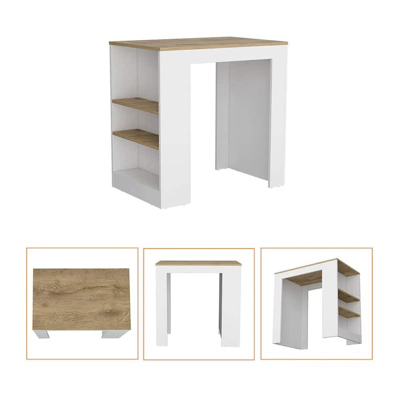 Wooden Kitchen Island with Storage Base