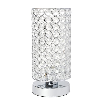 Lalia Home 10.5" Glamorous Crystal Uplight Table Lamp, Chrome