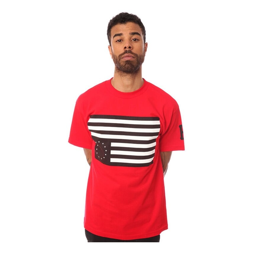 black and red graphic tee mens