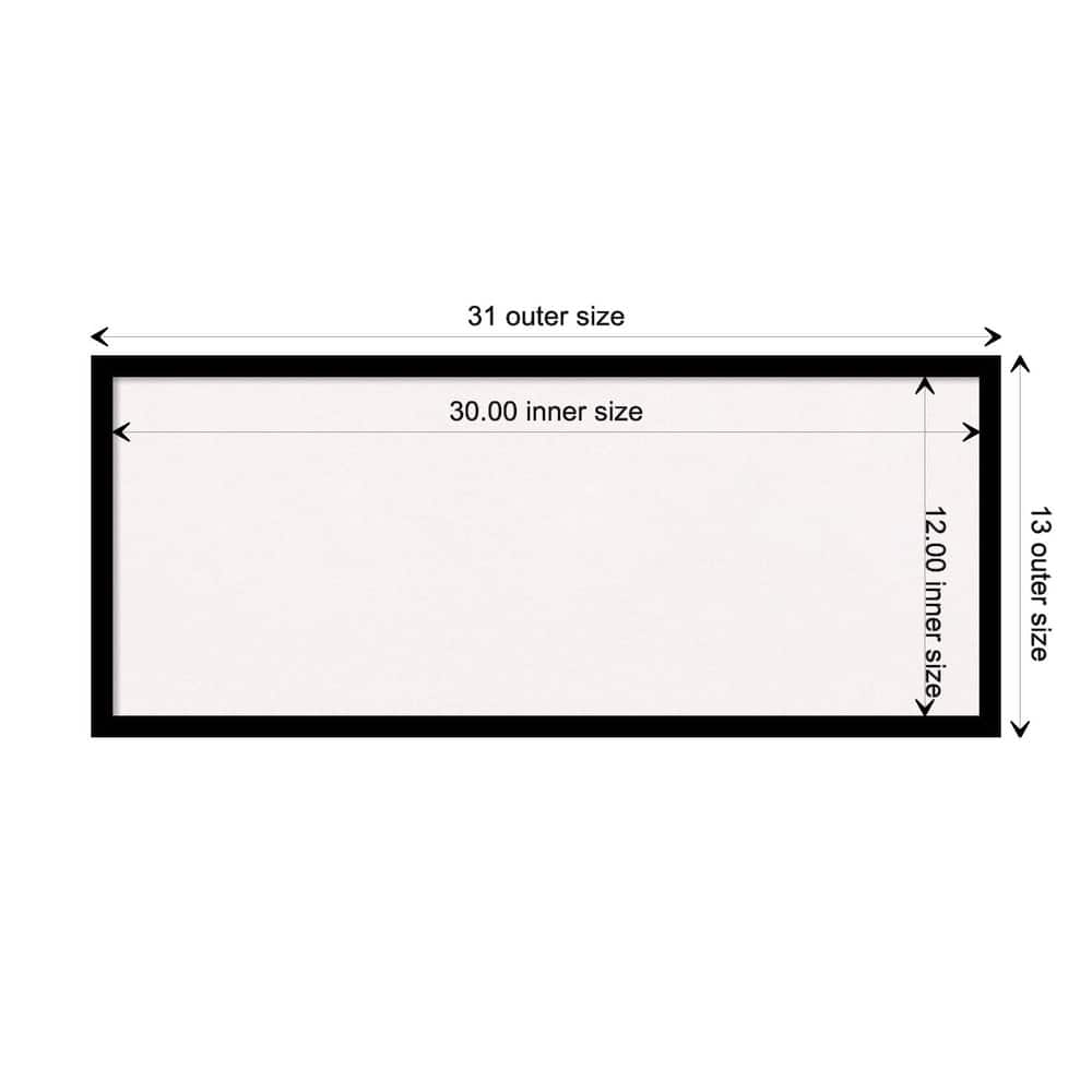 Black Gallery Deep Wood Framed White Corkboard Bulletin Board