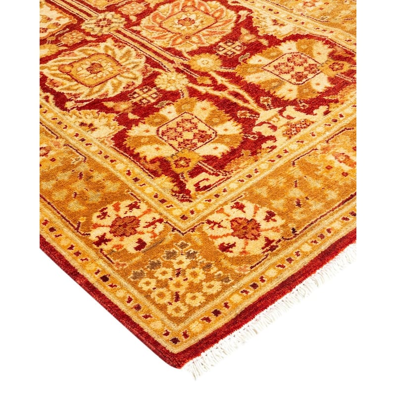Overton Hand Knotted Wool Vintage Inspired Traditional Ottoman Red Runner Rug - 2' 7" x 12' 2"