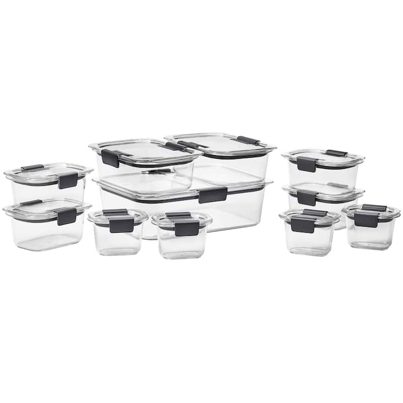Rubbermaid Brilliance Food Storage Containers, Set of 11 (22 Pieces Total), Clear