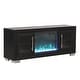 preview thumbnail 17 of 16, Furniture of America Fionna Modern Black Electric Fireplace TV Stand with LED and Shelves