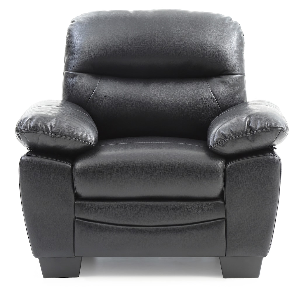 Faux Leather Upholstered Accent Chair - 39" - Black
