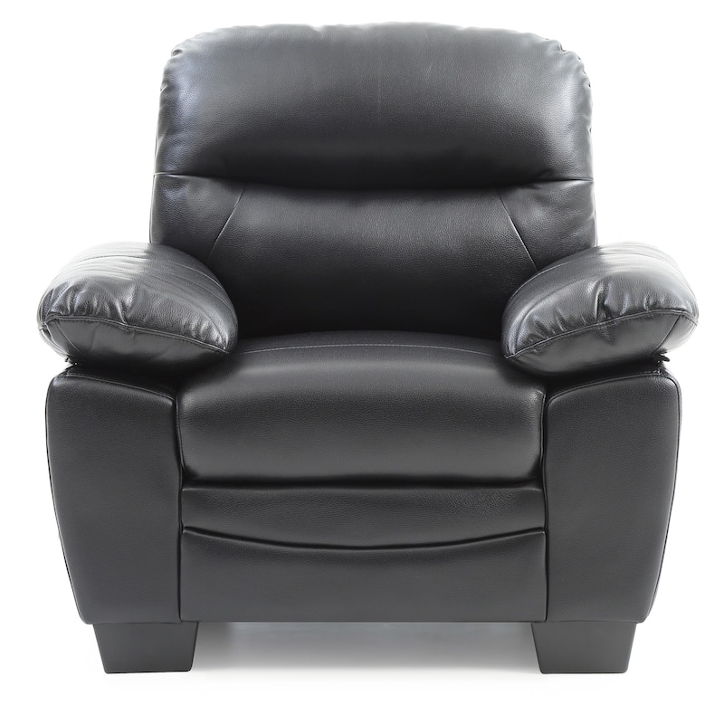 Faux Leather Upholstered Accent Chair - 39" - Black