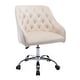 preview thumbnail 1 of 4, Office Chair with Padded Swivel Seat and Tufted Design, Beige