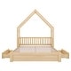 preview thumbnail 7 of 12, Wood Queen Size House Platform Bed