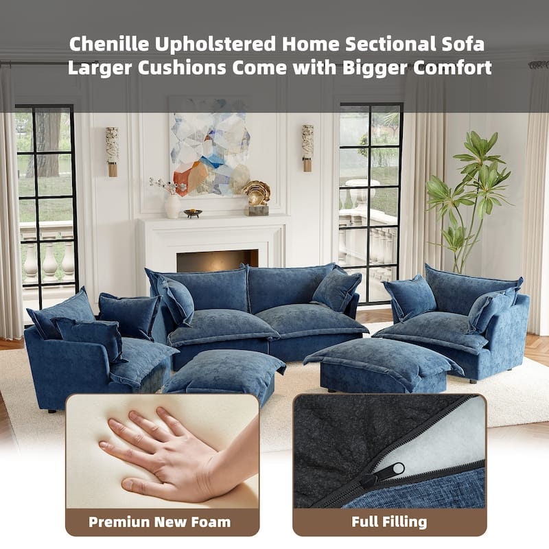 Cloud Chenille Upholstered Modular Sectional Sofa
