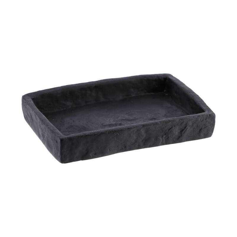 Collection Stone Effect Bath Accessory Set-4 pieces - Soap Dish Holder Only - Black
