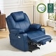 preview thumbnail 45 of 77, MCombo Electric Power Lift Recliner Chair Sofa with Massage and Heat, 3 Positions, USB Ports, Faux Leather Blue