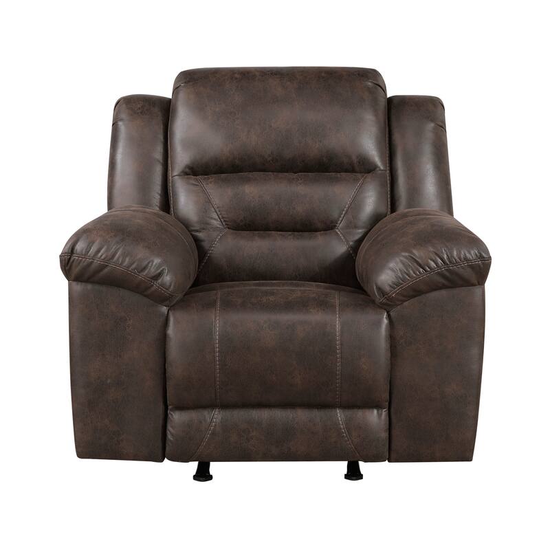 Alonzo 46" Polished Microfiber Rocker Manual Reclining Chair