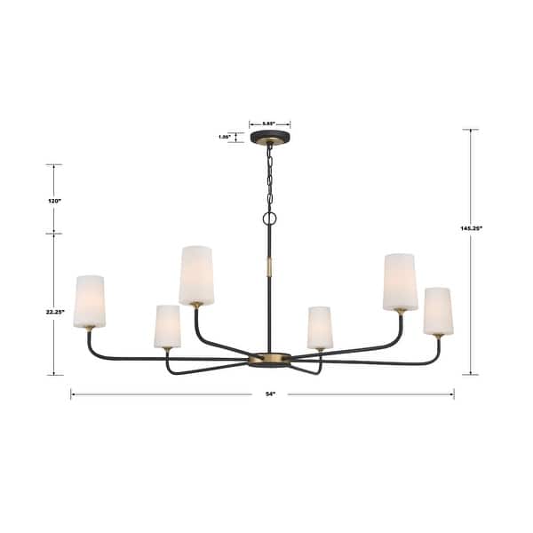 Crystorama Lighting Group NIL-70016 Niles 6 Light 54" Wide Chandelier