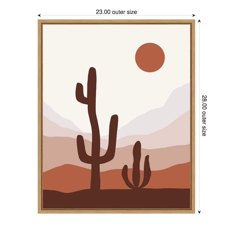 Desert Life Day by XYZ Studio Framed Canvas Wall Art Print - Sylvie Natural - 23 x 28 in