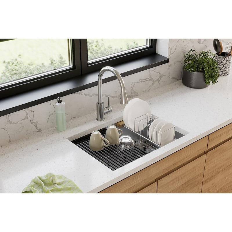 Elkay Crosstown Workstation Stainless Steel, 25-1/2" x 18-1/2" x 9" Single Bowl Undermount Sink Kit