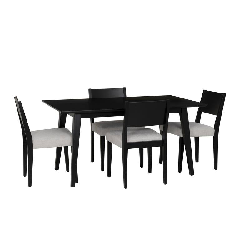 Caelan 5PC Upholstered Dining Set Black