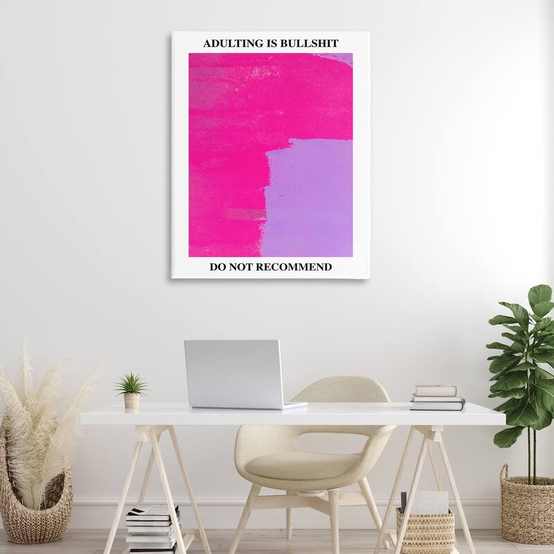 Stupell Adulting Do Not Recommend Canvas Wall Art Design By House of Lulu