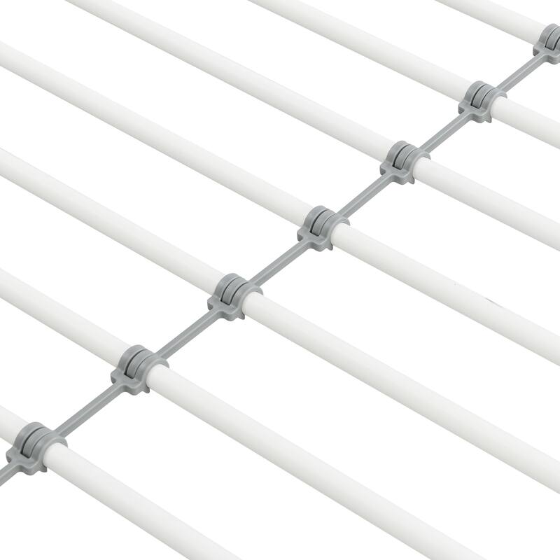 White Metal Bunk Bed with Sturdy Steel Frame, Twin over Twin Design, Easy Assembly, No Box Spring Needed