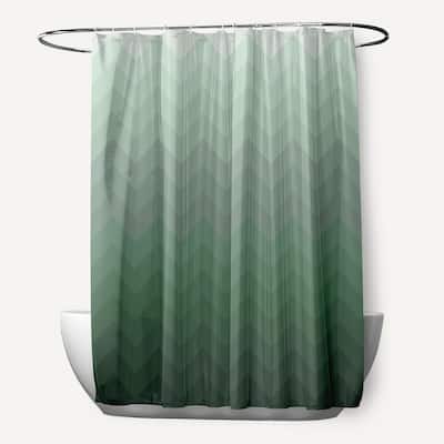 Faded Chevron Pattern Shower Curtain