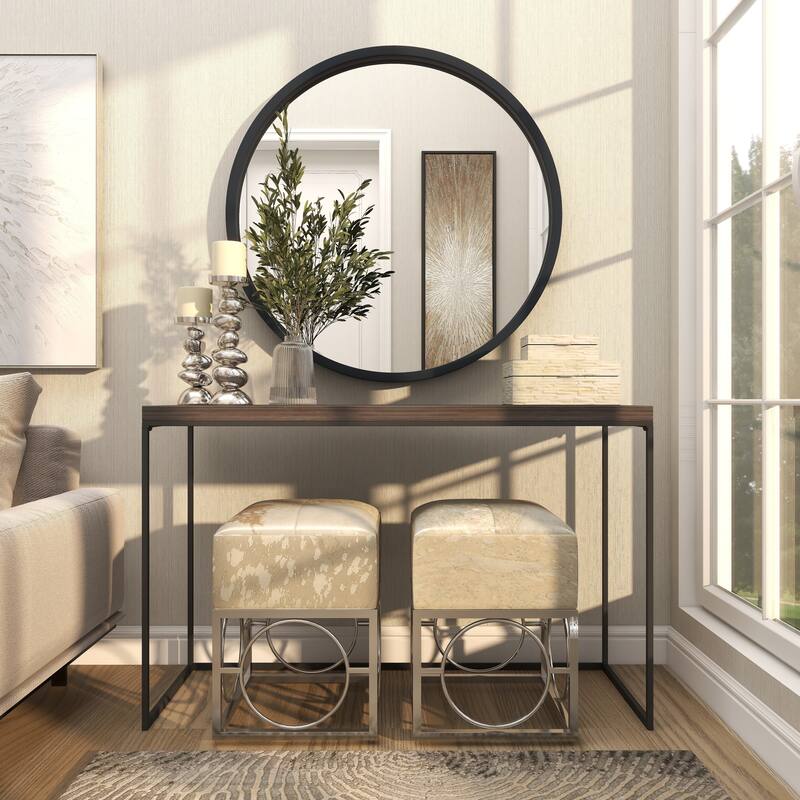 Black, White or Gold Wooden Room Wall Mirror with Thin Frame