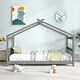 preview thumbnail 2 of 7, Costway Twin Size House Bed with Roof Wooden Low Floor Bed No Box