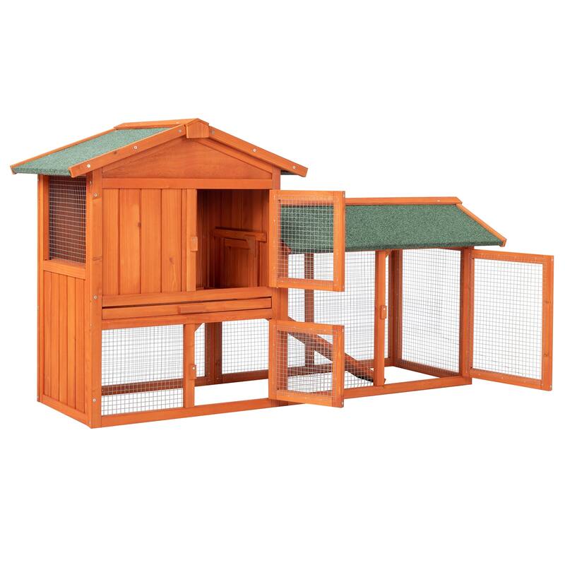 61" Fir Wood Outdoor Garden Cage with Lightweight Strong Wire Panels for Small Animal