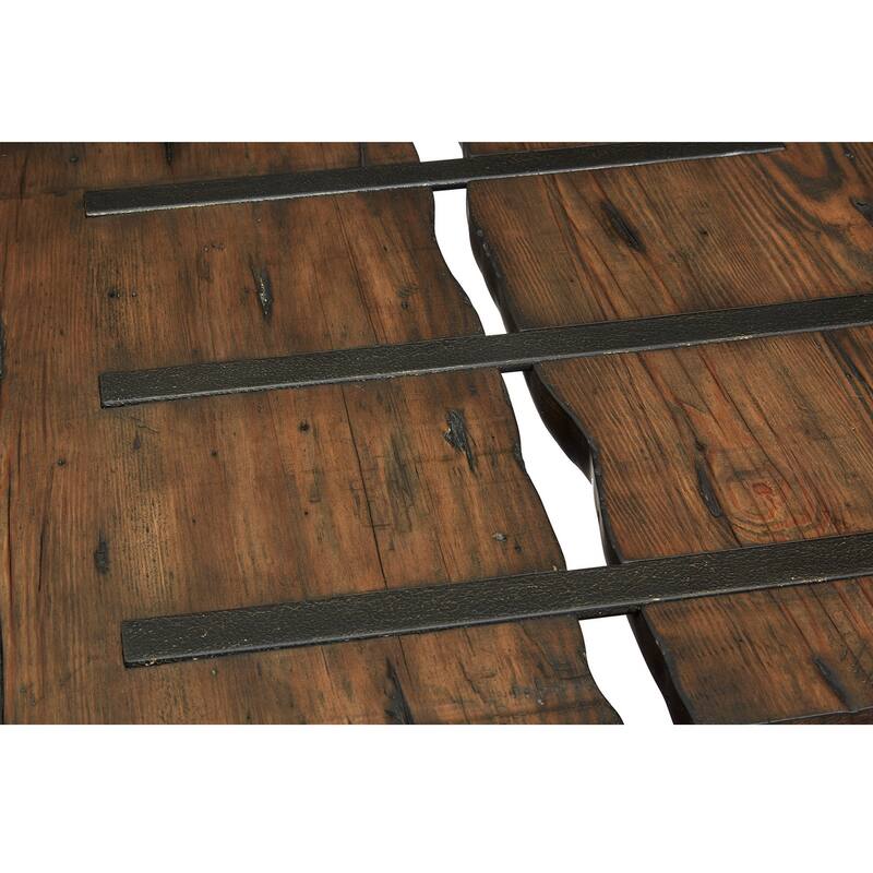 Magnussen Home Dartmouth Sawmill and Galvanized Steel Rectangular End Table - 26''W x 28''D x 24''H