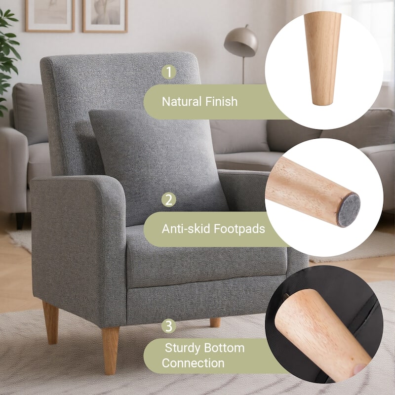 Fabric/Leather Modern Accent Chairs with Lounge Seat