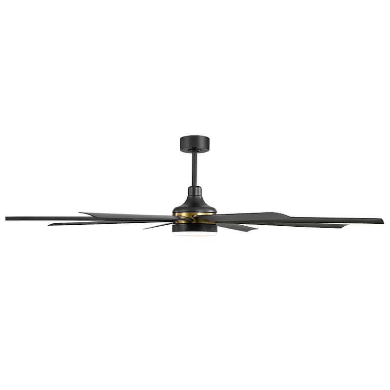 72-in Gold Large Indoor Ceiling Fan with Light Remote (8-Blade)