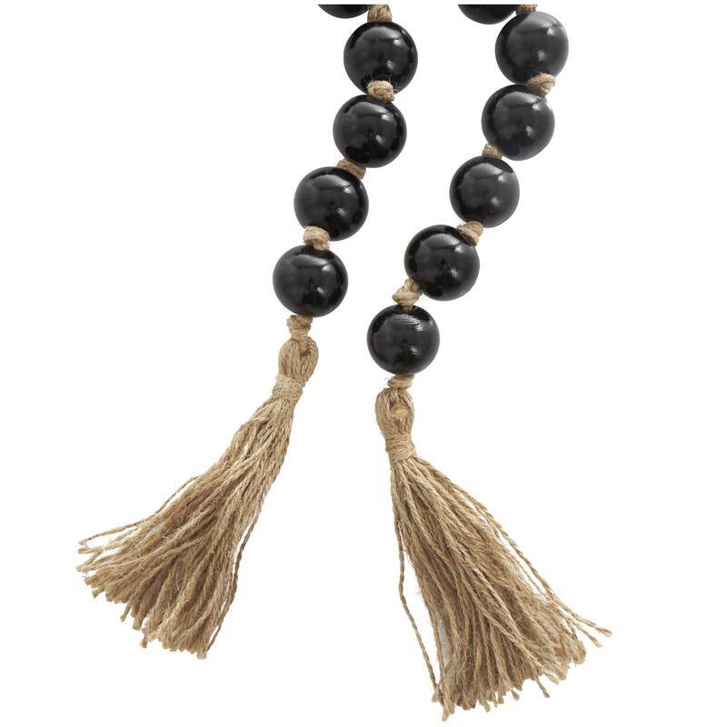 Glass Handmade Round Beaded Garland with Tassel with Knotted Brown Jute - Roche River Decor