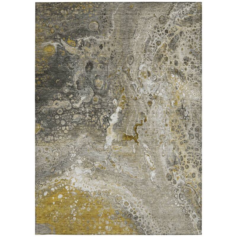 HomeRoots Abstract Contemporary Rectangle Outdoor Rug