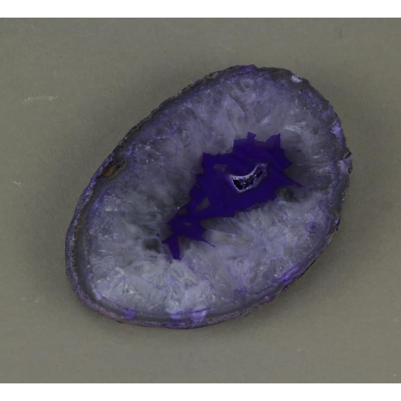 Thick Slice Agate Slab Hand Dyed Crystal Geode Specimen Polished - 0.75 X 3.5 X 3.25 inches
