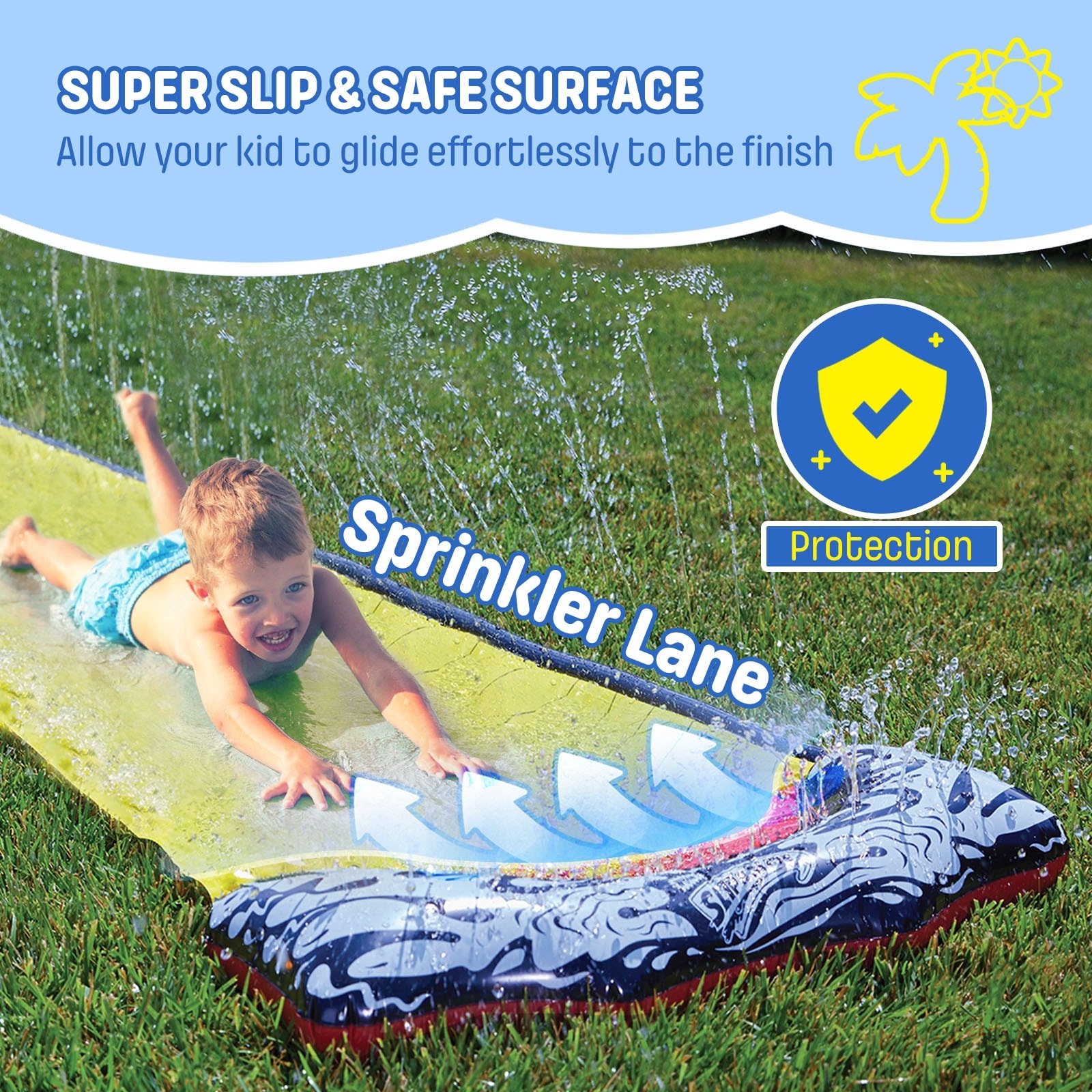 Wham-O Slip N Slide 16ft Super Slip Lawn Water Slide with