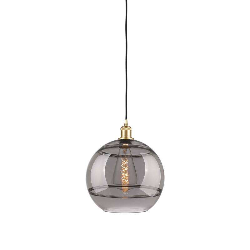 Innovations Lighting 516-1P-14-12 Rochester Pendant Rochester 12" Wide - Satin Gold / Smoked