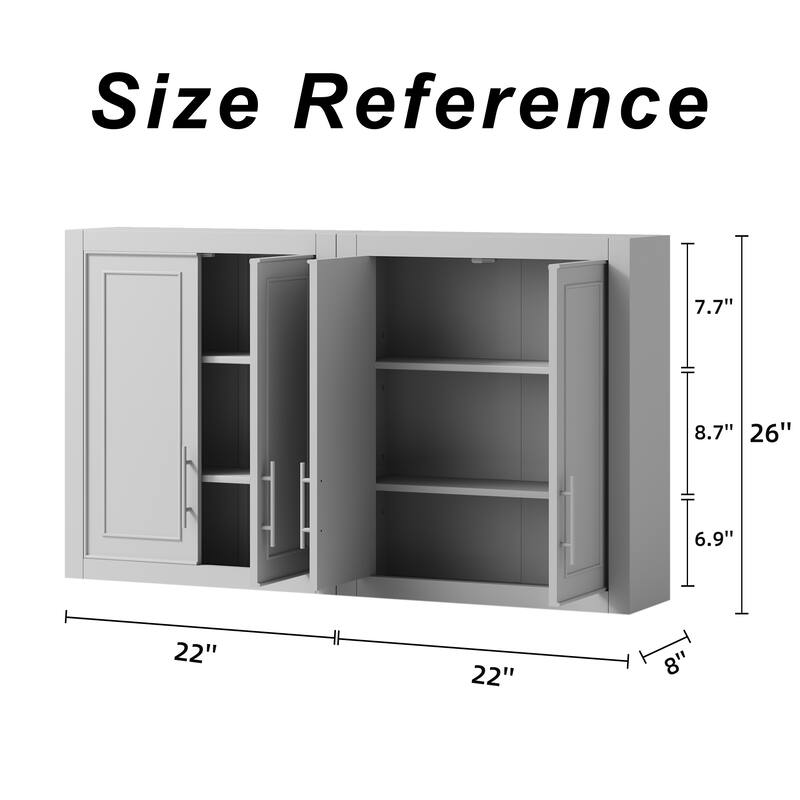 Solid wood Large Capacity Utility Bathroom Storage Cabinet with Adjustable Shelves