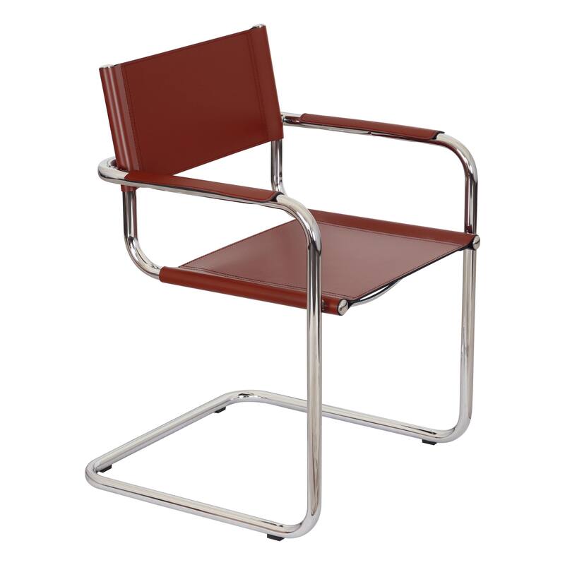 Breuer Chair Company Mart Stam Cantilever Armchair Arm Chair w/ Chrome Frame (Various Bonded Leather Colors)