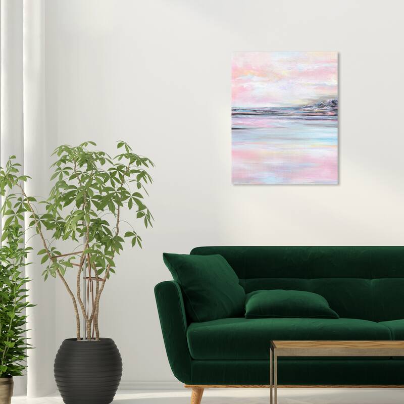 Wynwood Studio Nature and Landscape Pastel Morning Pink and Pastel Pink Nautical & Coastal Wall Art Canvas Print - 24 x 20