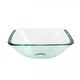 preview thumbnail 6 of 6, Small Square Countertop Vessel Bathroom Sink Tempered Glass 12-3/4" W Drain and Gasket Pack of 2 Renovators Supply Clear