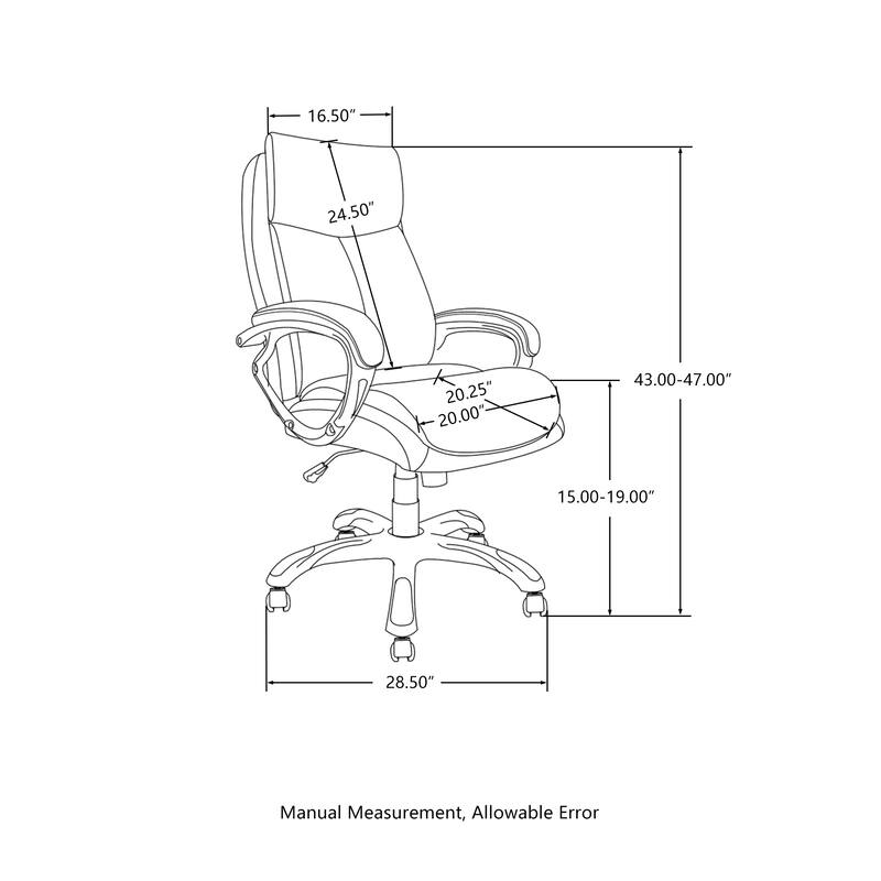 Glitzhome 47"H Velvet Gaslift Adjustable Swivel Office Chair