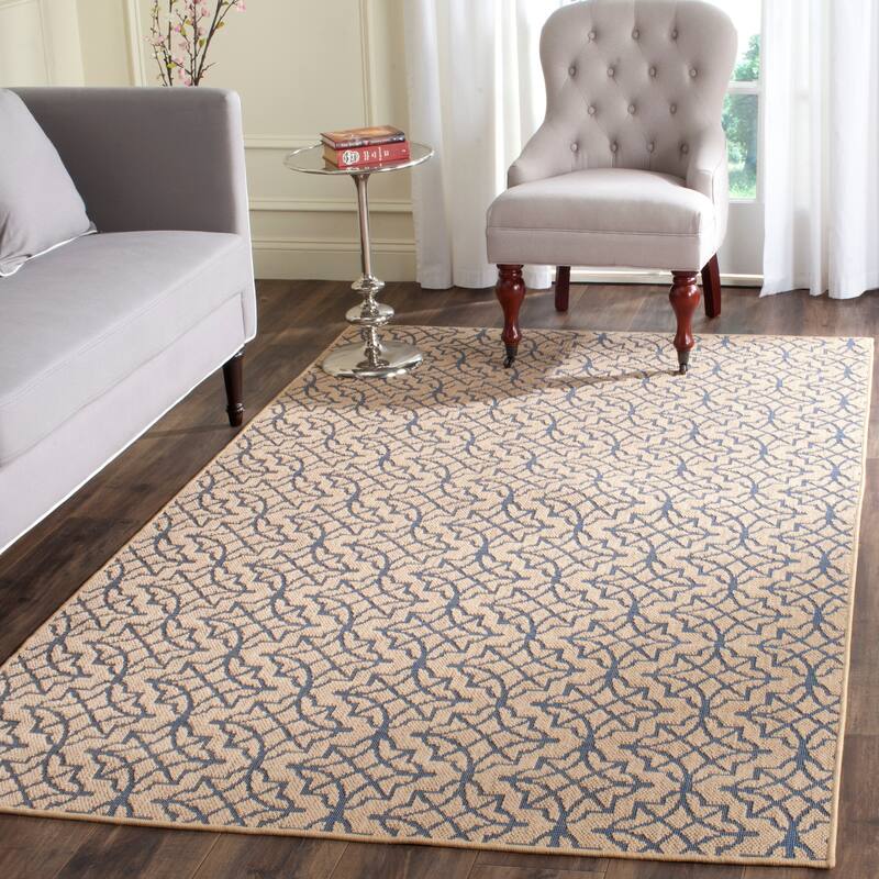 SAFAVIEH Handmade Palm Beach Amina Modern Jute Rug - 9' x 13' - Natural/Blue