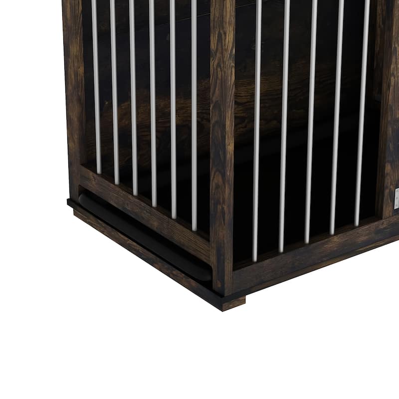 70.9" Modern Home Collection Dual Door Dog Kennel Available in Elegant
