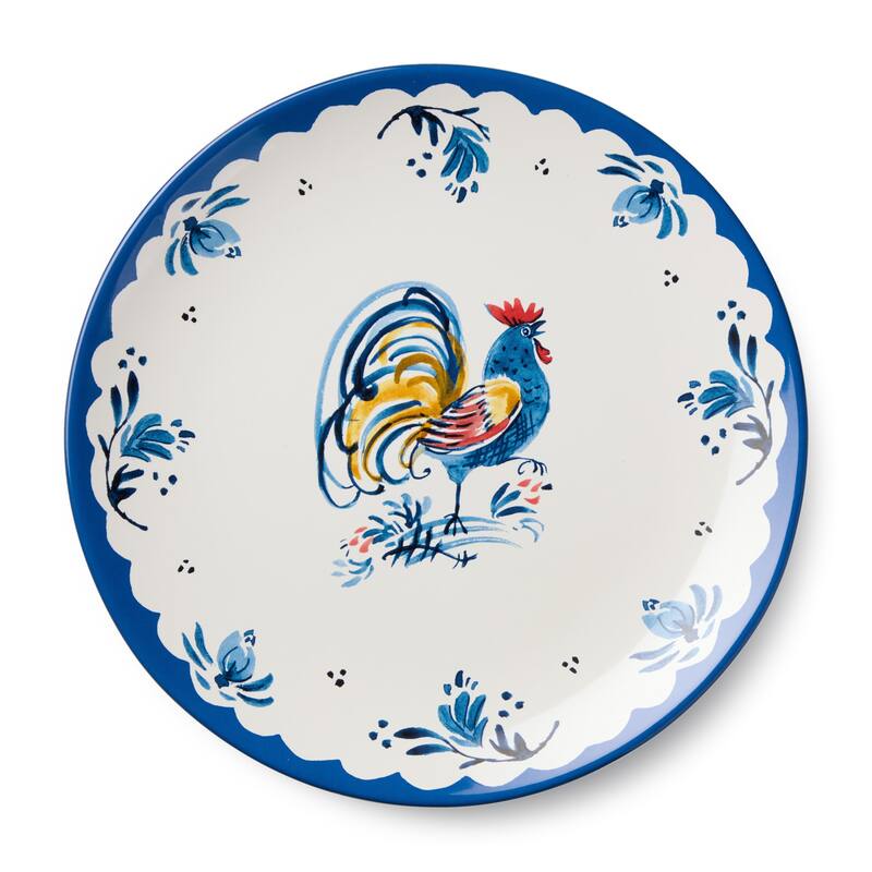 Certified International French Rooster 11" Dinner Plates, Set of 4 Assorted Designs - 11.00"L x 11.00"W x 1.25"H
