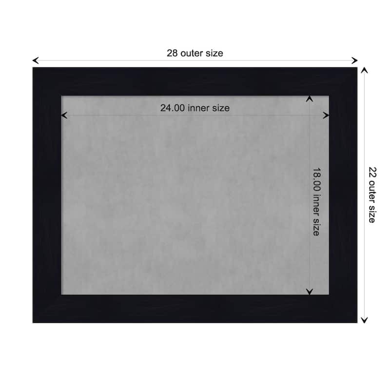 Amanti Art Shiplap Navy Framed Magnetic Board - Board Size 24x18